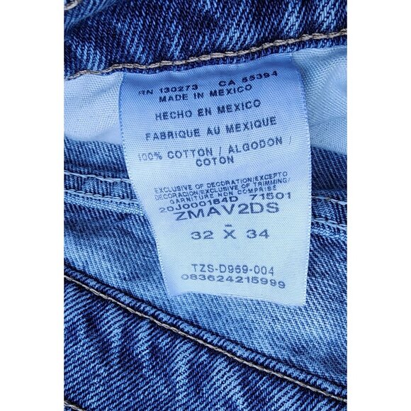 Vintage Maverick MADE IN Mexico Denim Blue Jeans 32x34 Relaxed Medium Stone Wash - Picture 7 of 8